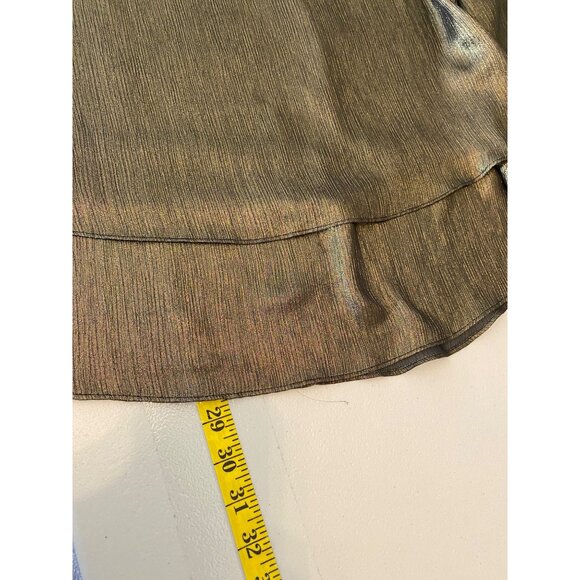 Metallic Gold APT.9 Womens Long Sleeve Blouse XL Layered Design - Picture 6 of 9
